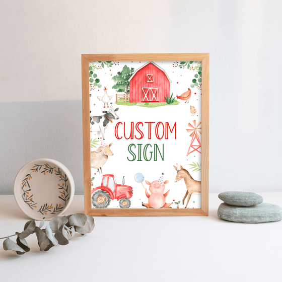 Editable Farm Birthday Custom Sign F101