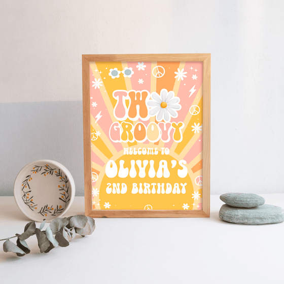 Editable Groovy Welcome Sign G114