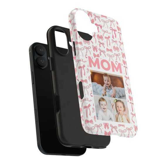 Personalized Mom Photo Collage Phone Case - Bow Design -PC015