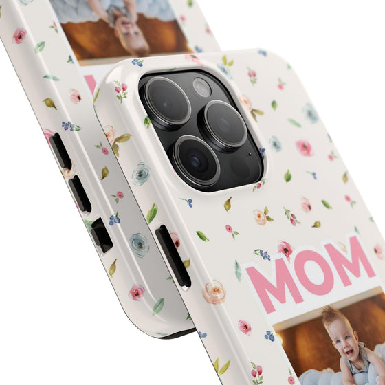 Floral Mom Photo Tough Phone Case - Durable Protection for Loving Mothers - PC027