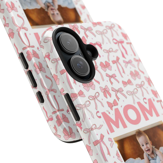 Personalized Mom Photo Collage Phone Case - Bow Design -PC015