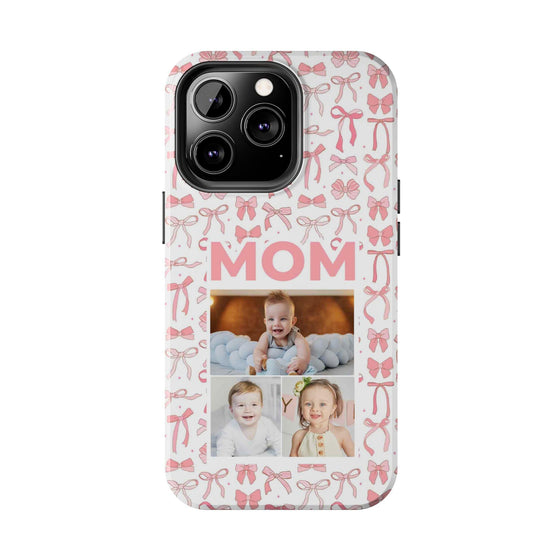 Personalized Mom Photo Collage Phone Case - Bow Design -PC015