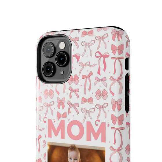 Personalized Mom Photo Collage Phone Case - Bow Design -PC015