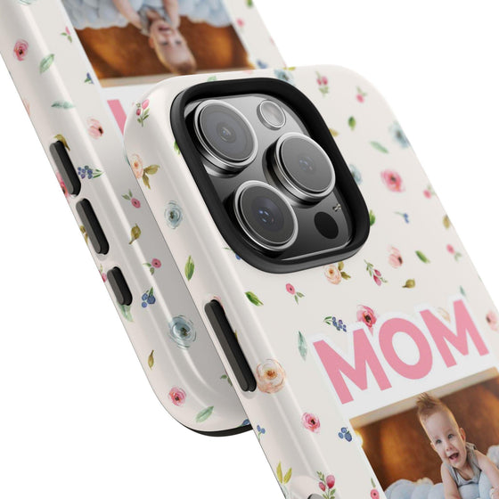 Floral Mom Photo Tough Phone Case - Durable Protection for Loving Mothers - PC027
