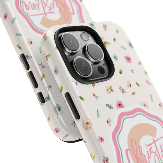 Personalized Floral Tough Phone Case - Custom Name Design - PC030