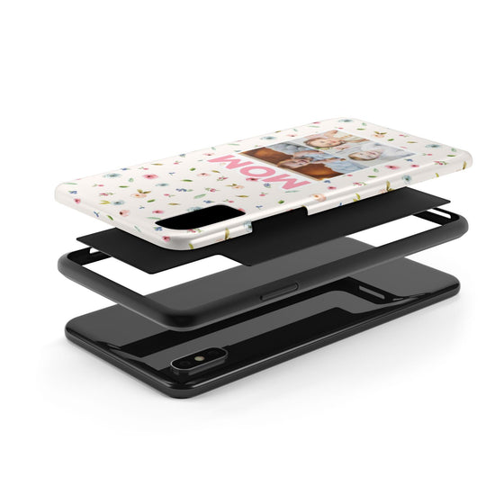 Floral Mom Photo Tough Phone Case - Durable Protection for Loving Mothers - PC027