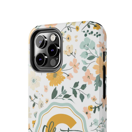 Personalized Floral Tough Phone Case - Custom Name Design - PC007