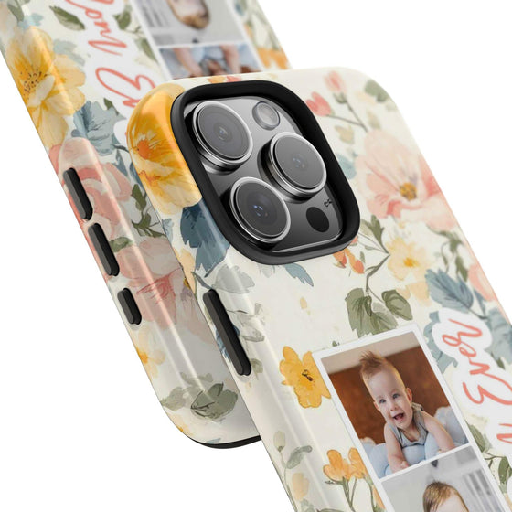 Personalized Floral Tough Phone Case - Best Mom Ever - PC012