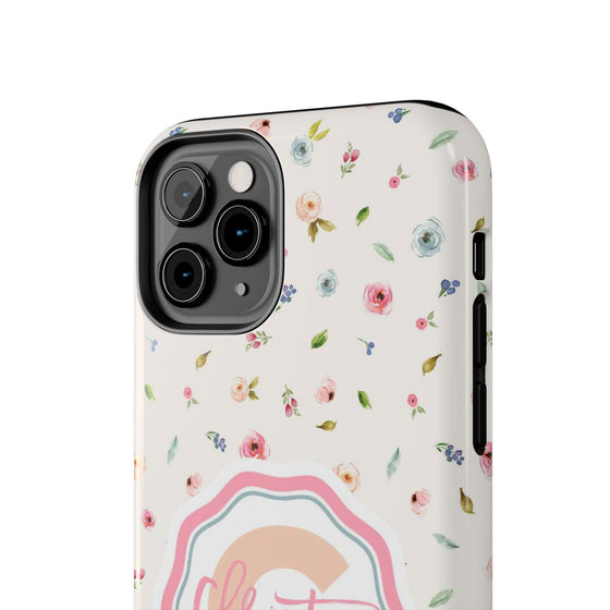 Personalized Floral Tough Phone Case - Custom Name Design - PC030