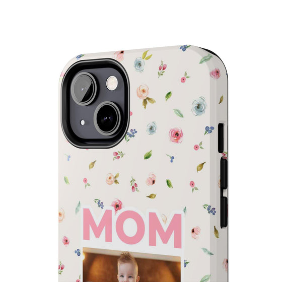 Floral Mom Photo Tough Phone Case - Durable Protection for Loving Mothers - PC027