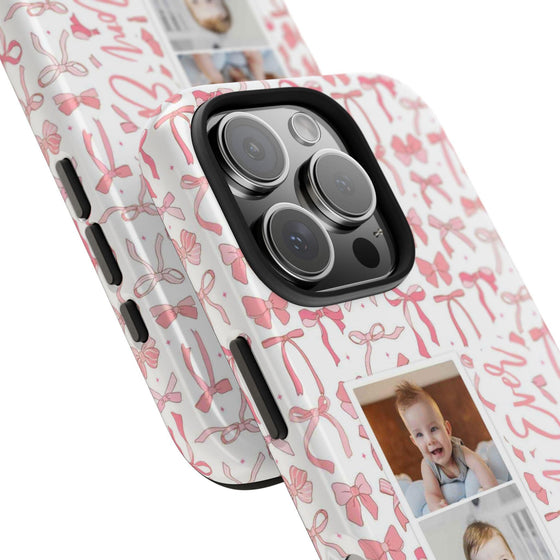 Custom Tough Phone Case - Best Mom Ever with Pink Bows - PC016