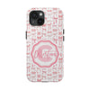 Personalized Tough Phone Case with Pink Bow Design - PC017