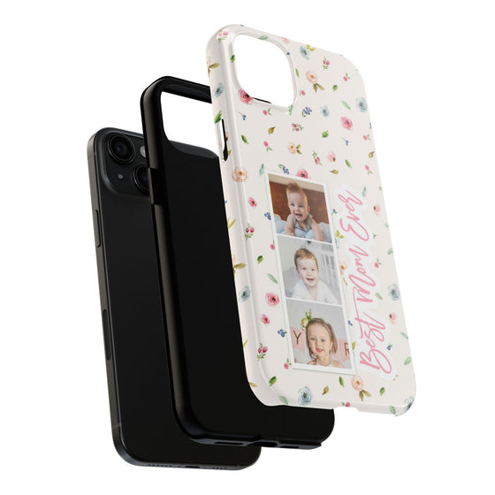 Floral Best Mom Ever Phone Case - Personalizable Tough Cases for Moms - PC028