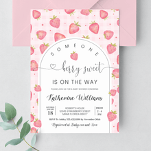  Editable Strawberry Shower Baby Shower Invitation BS03