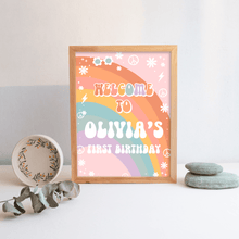  Editable Groovy ONE Welcome Sign G101