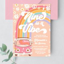  Editable Nine Is A Vibe Birthday Invitation G209