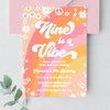 Editable Nine Is A Vibe Birthday Invitation G409