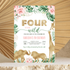 Editable Four Ever Wild Birthday Invitation JG04