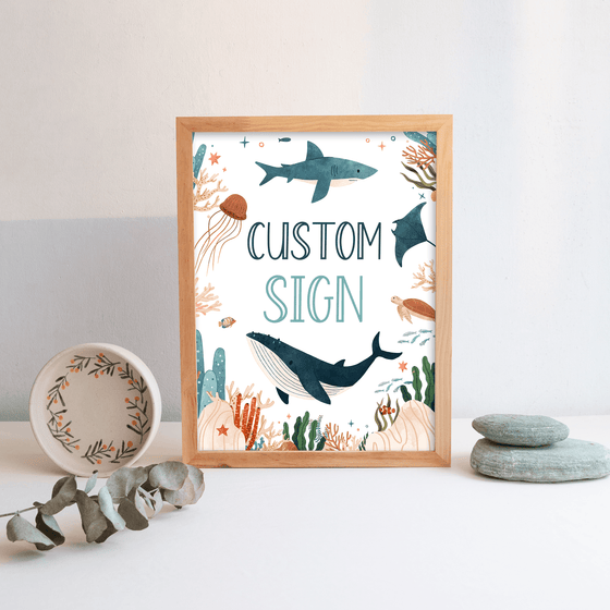Editable Under The Sea Custom Sign US01