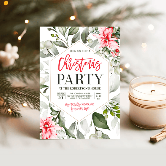 Editable Christmas Invitations CH105