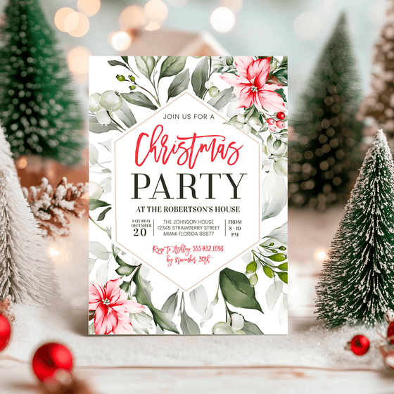 Editable Christmas Invitations CH105