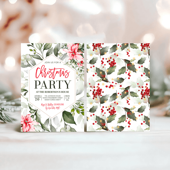 Editable Christmas Invitations CH105