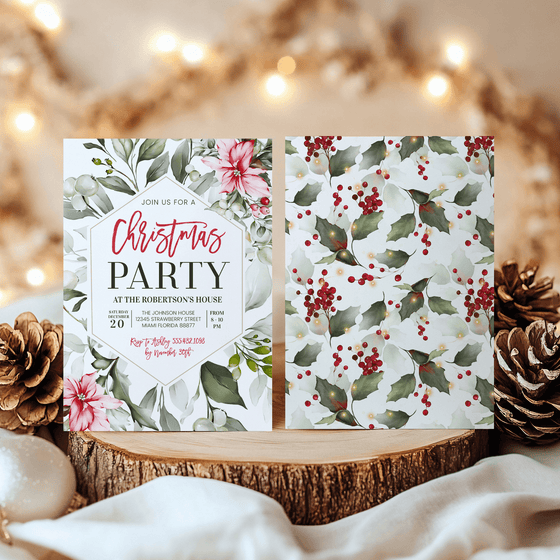Editable Christmas Invitations CH105