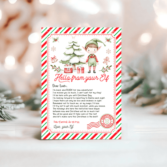Editable Elf Arrival Letter ELF106