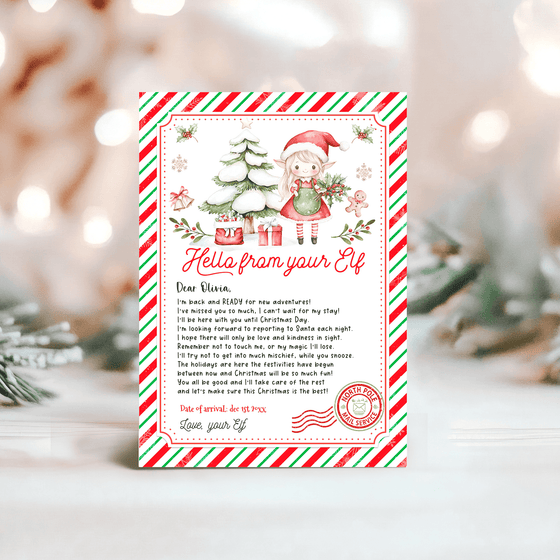 Editable Elf Arrival Letter ELF108