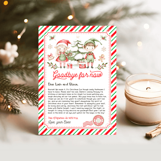 Editable Elf Goodbye Letter ELF202