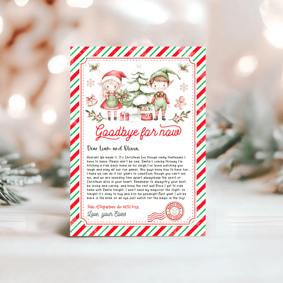 Editable Elf Goodbye Letter ELF202