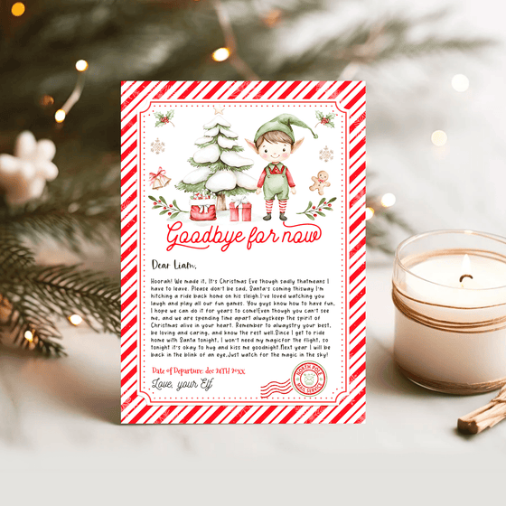 Editable Elf Goodbye Letter ELF205