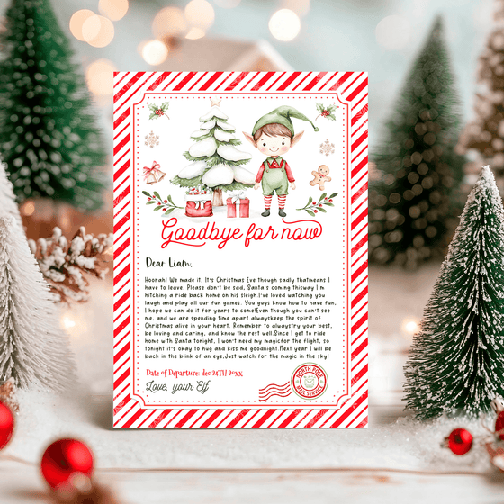 Editable Elf Goodbye Letter ELF205