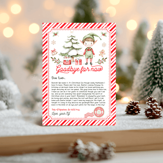 Editable Elf Goodbye Letter ELF205