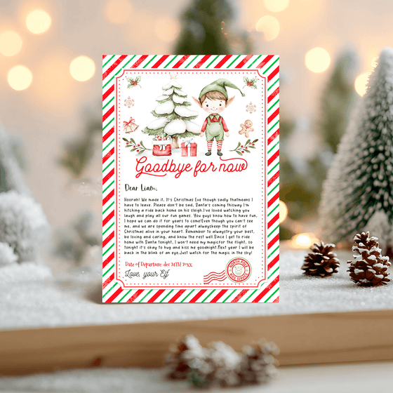 Editable Elf Goodbye letter ELF206