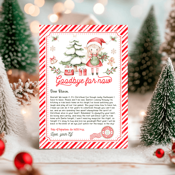 Editable Elf Goodbye letter ELF207
