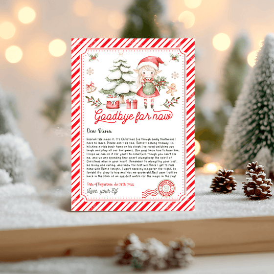 Editable Elf Goodbye letter ELF207