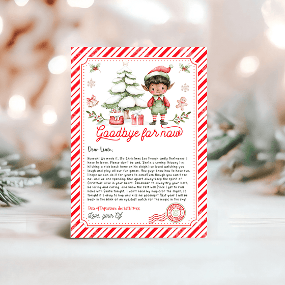 Editable Elf Goodbye letter  ELF209