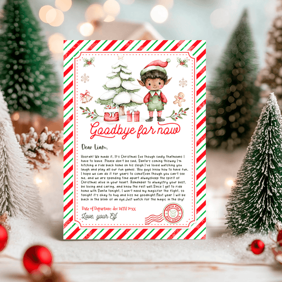 Editable Elf Goodbye letter ELF210