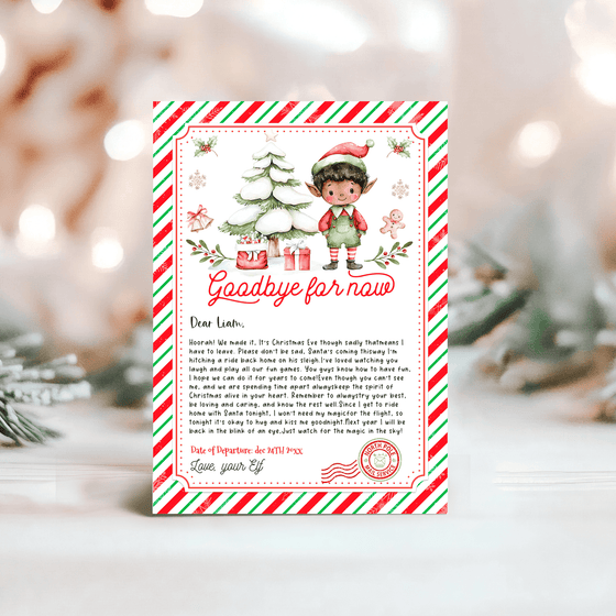 Editable Elf Goodbye letter ELF210