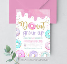  Editable Donut Grow Up Birthday Invitation D003